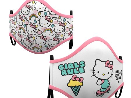 2 Mund-Nase-Masken Hello Kitty für Kinder Hot on Sale