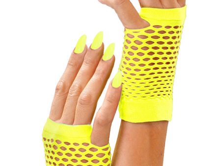 Fingerlose Netzhandschuhe neon-gelb Hot on Sale