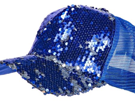 Pailletten Basecap blau Sale