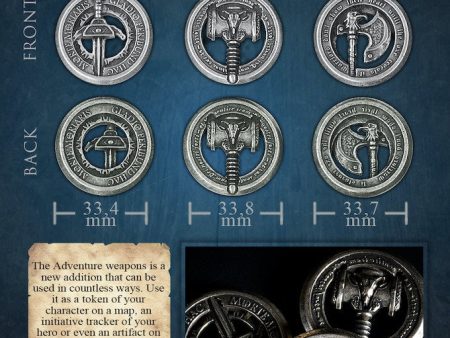 Legendary Metal Coins: Season 6 - Adventure Weapons Tokens (12 pcs) For Discount